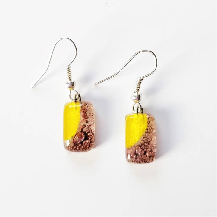 Eclectic Woodchuck – Engroshandel Hængeøreringe og creoløreringe – Ssmeltet glas dingle ørering i assorterede farver3