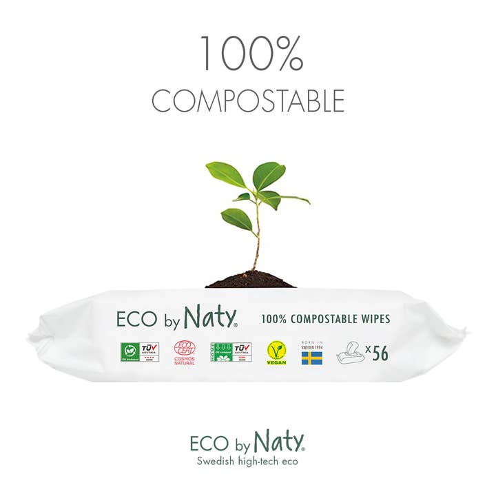 Eco by Naty - Vente Lingettes visage et corps – bébé - Lingettes bébé non parfumées, 56 pcs2