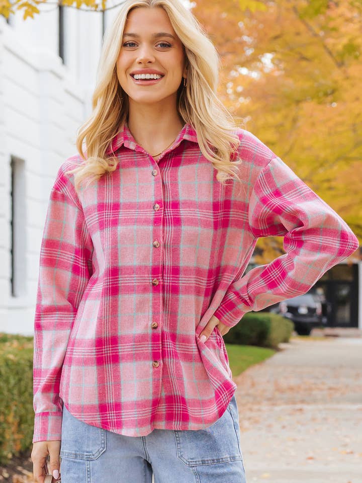 Plaid Print Callered Long Sleeve Shirt | S-XL for wholesale by Aapparella