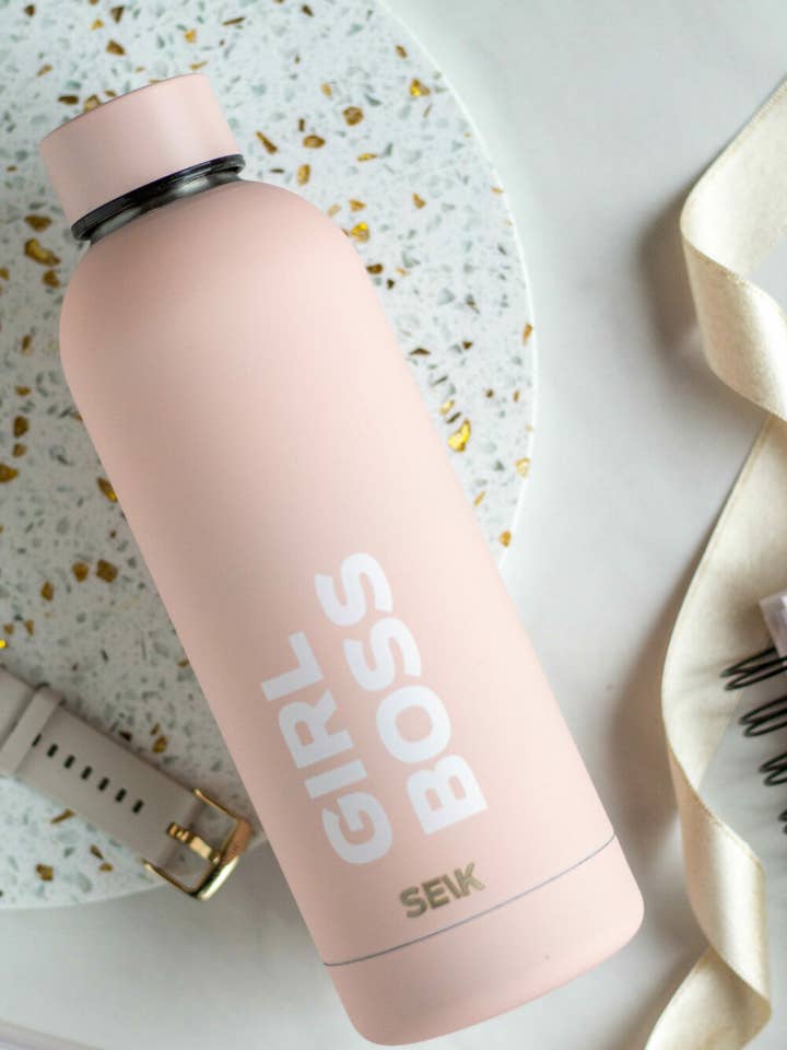 SEIK Water Bottle / Thermos Girl boss - pink color 500 ml for wholesale by SEIK