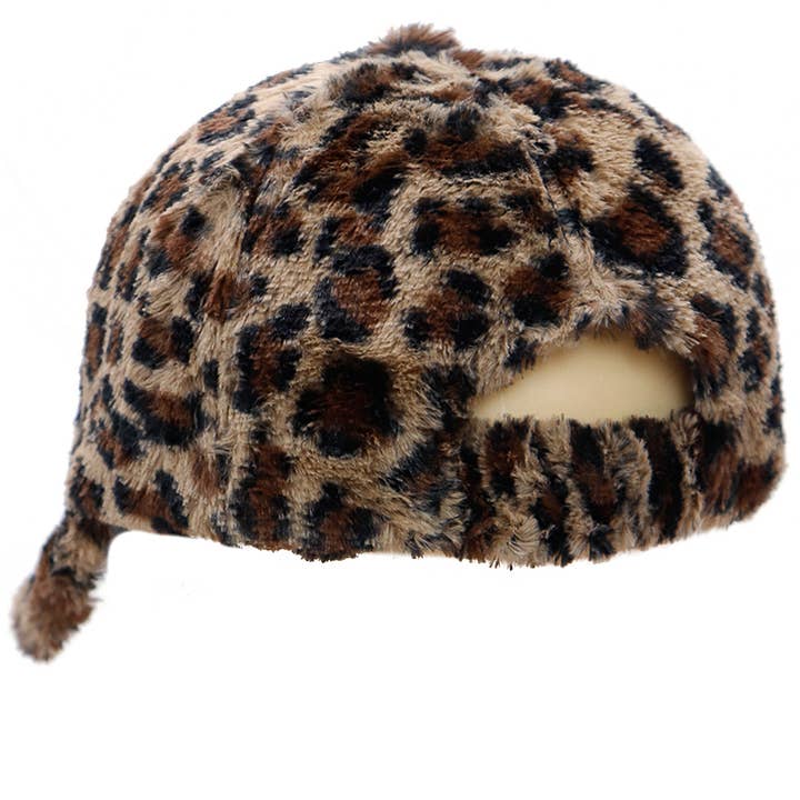 Cap Zone - Wholesale Baseball cap โ Women's - Leopard Fuzzy Faux Fur Fluffy Baseball Cap10