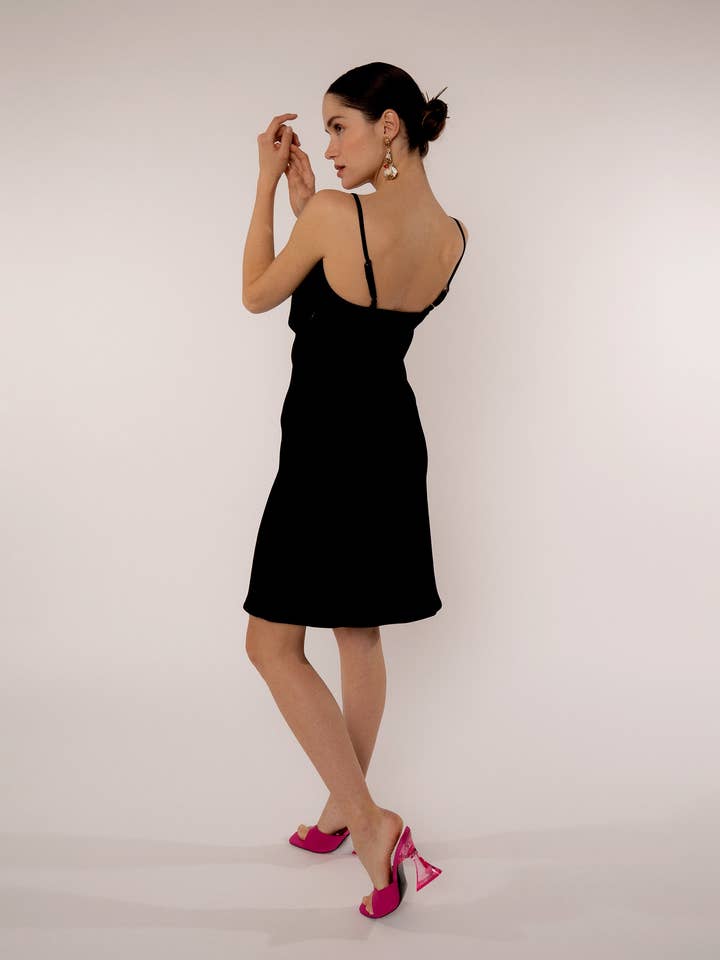 The Sofia Dark Black Dress for wholesale by IKA Paris