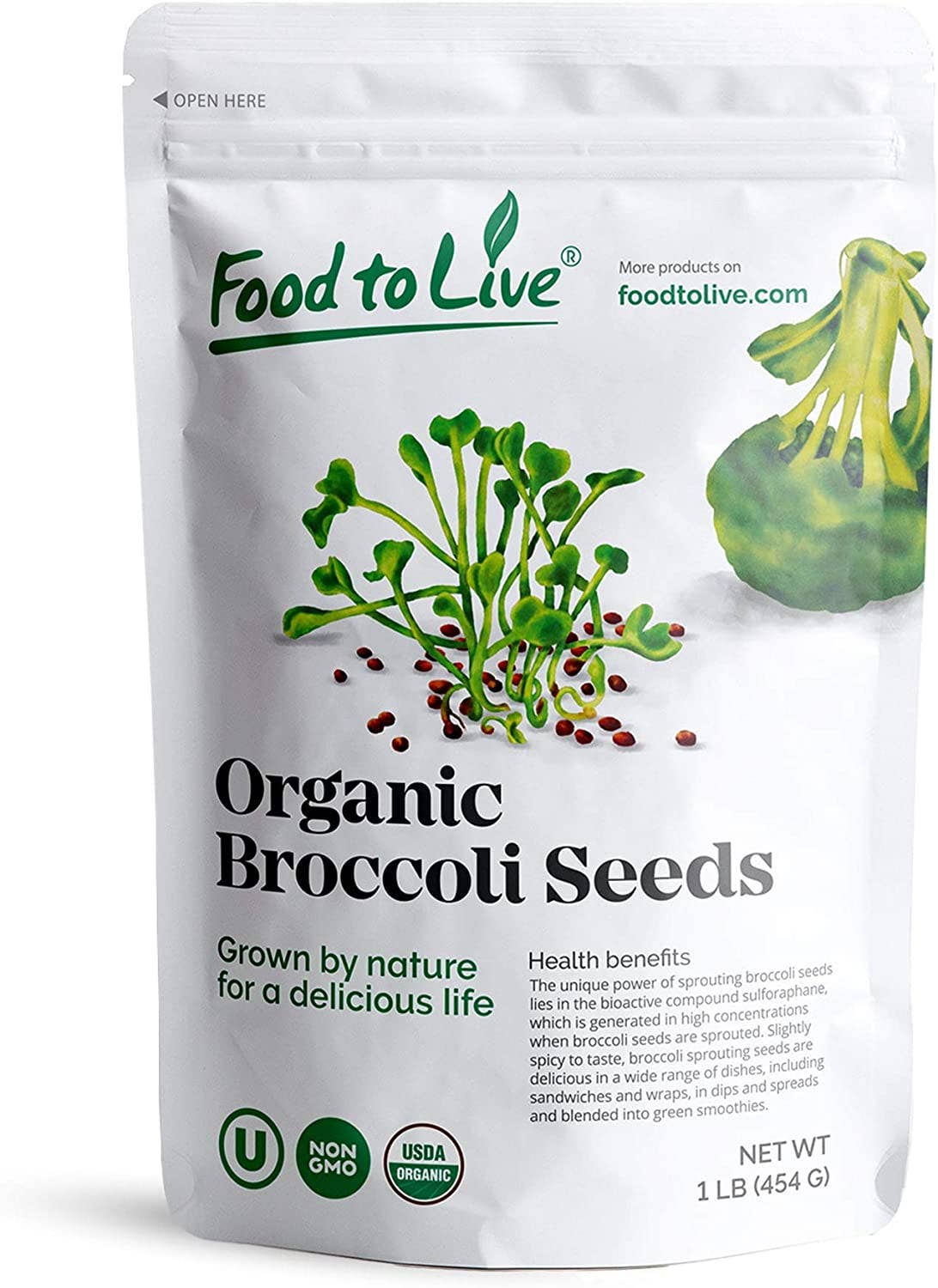 Food To Live - Vendita all'ingrosso Semi di piante - Semi biologici di broccoli per germogli - crudi, per coltivare germogli5