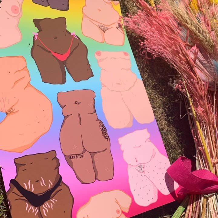 All Bodies Rainbow Print for wholesale by Meg Garrod Art