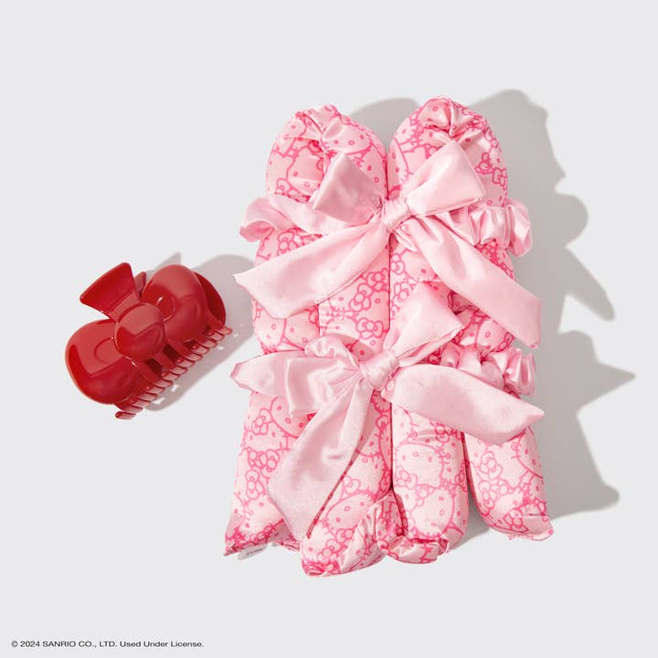 KITSCH - Wholesale Hair Accessories Set - Women's - Hello Kitty x Kitsch XL Satin Heatless Styling & Bow 4pc Set