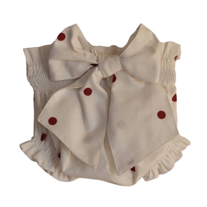 25541 Elfenben med bordeaux prikker trusse for engroshandel hos Phi Clothing