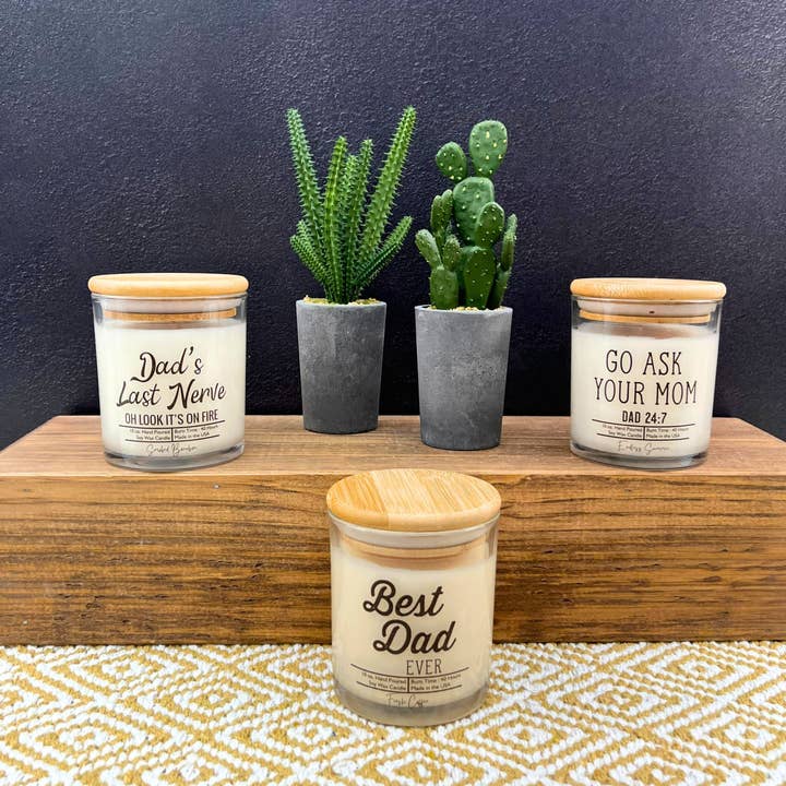 Driftless Studios - Wholesale Jar/Filled Candle - Best Dad Ever - Fathers Day Gifts Candle - Soy Wax Candles
