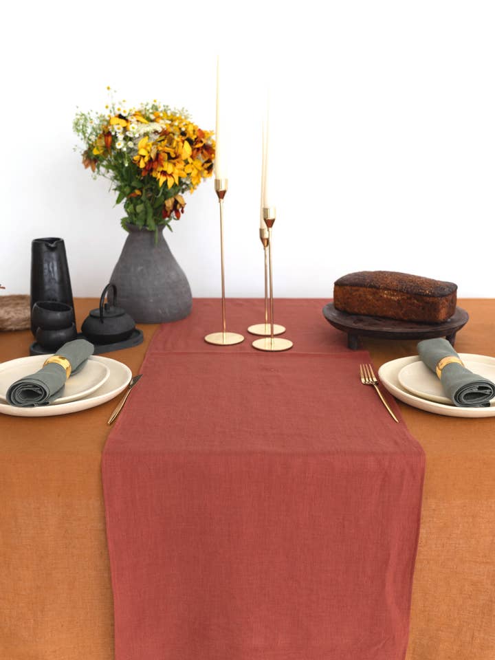 Table Runner TR001 In Theracotta Colour (2709) for wholesale by Unique Linen