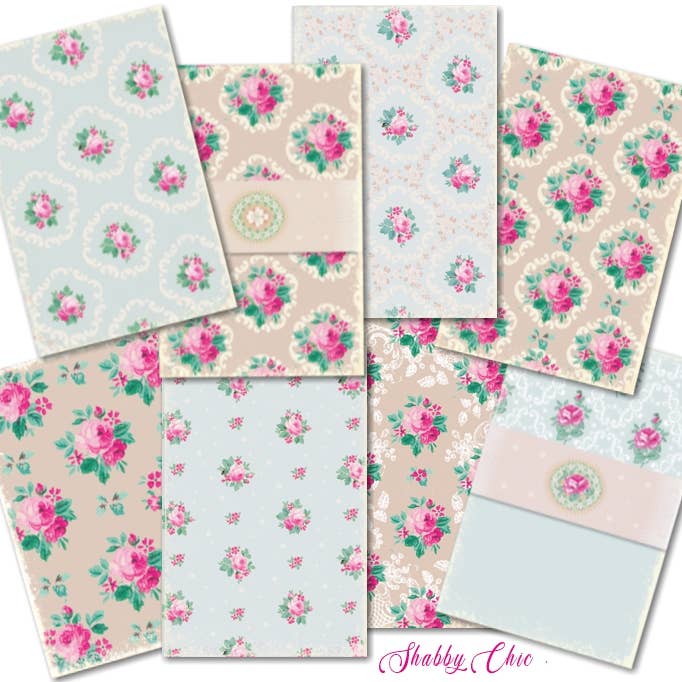 Shabby Chic - MINI klippbokspapper för wholesale av DECORER