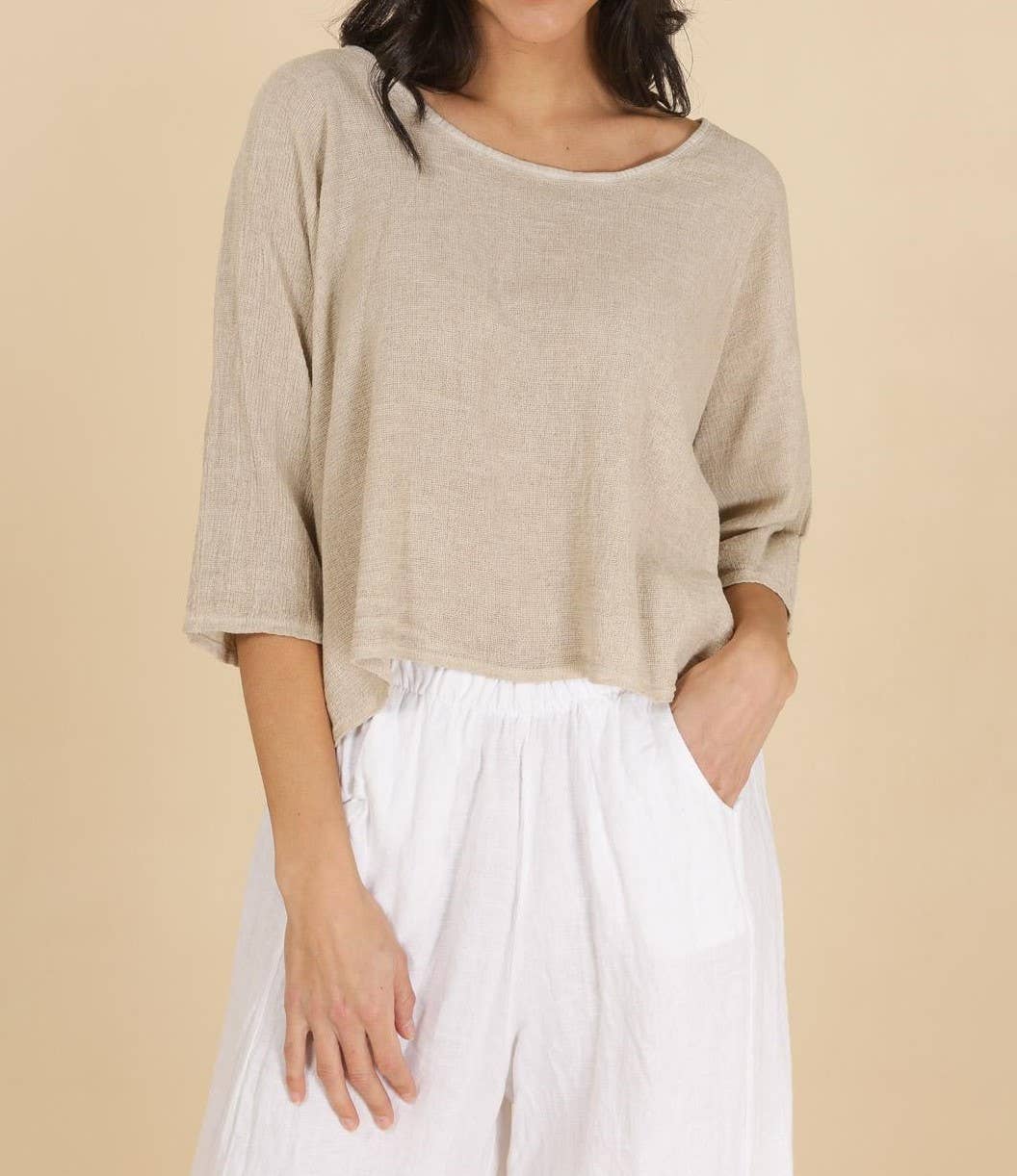 la maison des fibres naturelles – wholesale T-shirt – women's – TOP 3791 90% COTTON 10% LINEN36