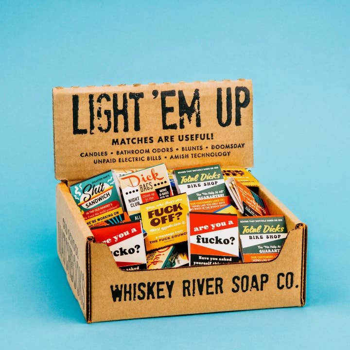 What the Fuck? Set med 2 tändsticksaskar för wholesale av Whiskey River Soap Co.