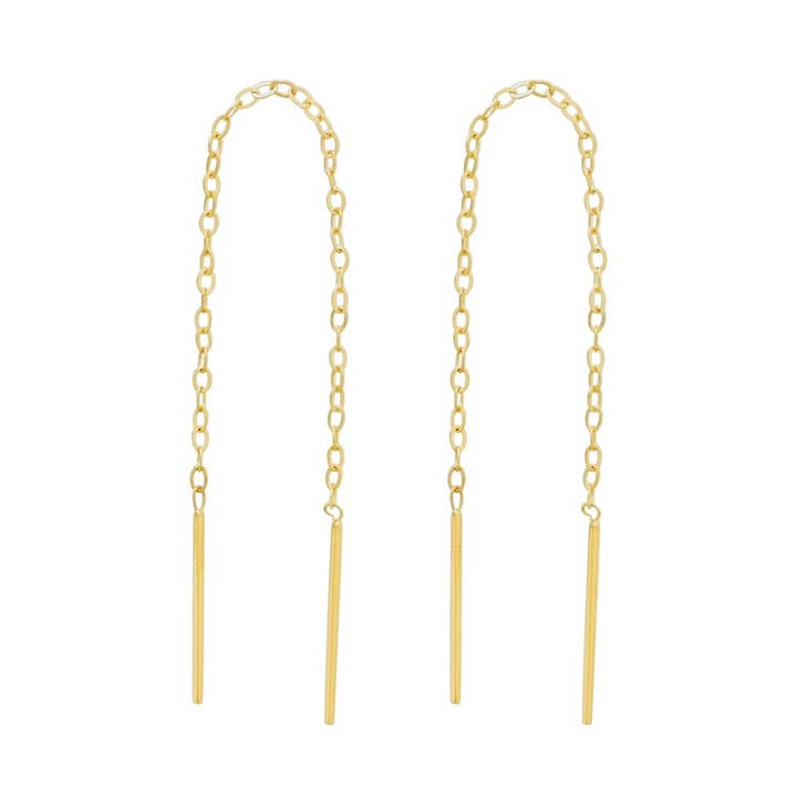 Enfile-oreilles en or massif 14 carats pour la vente par Ofina Jewelry
