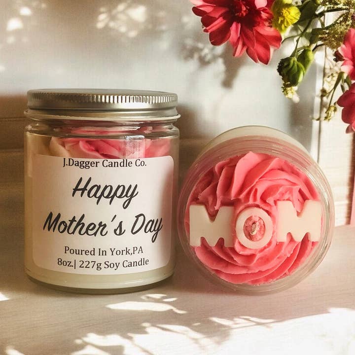 J Dagger Candle Co. - Wholesale Jar/Filled Candle - 8oz. Mother's Day Soy Dessert Candle