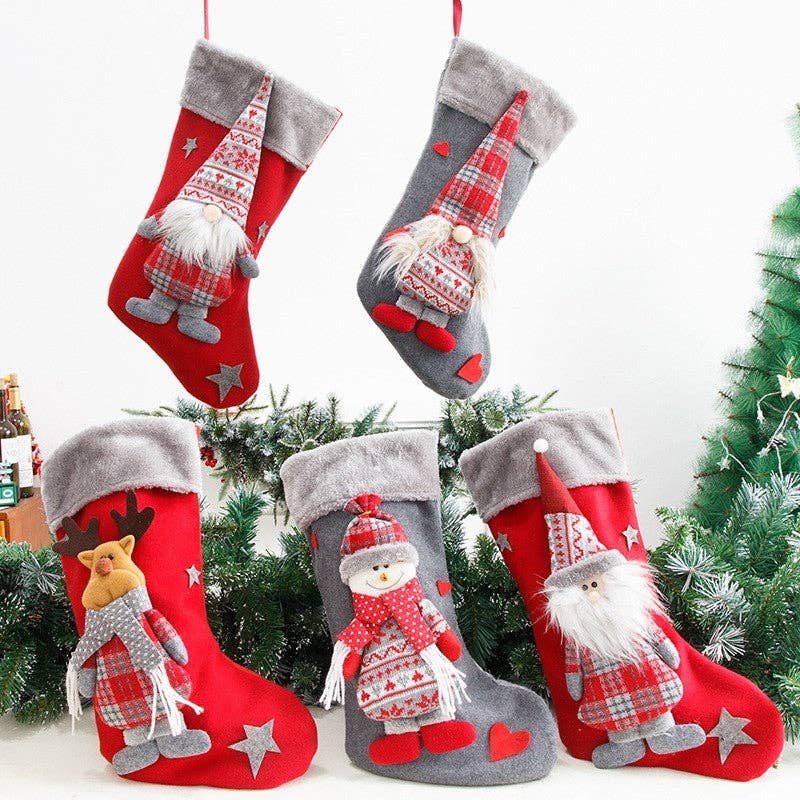 ShieldChic – wholesale Holiday Stocking – New Faceless Old Man Christmas Socks Christmas Decorations Forester Dolls Red Socks Gift Bag4