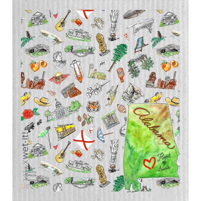 Alabama Wet-it Swedish Dishcloth for wholesale by Wet-it!