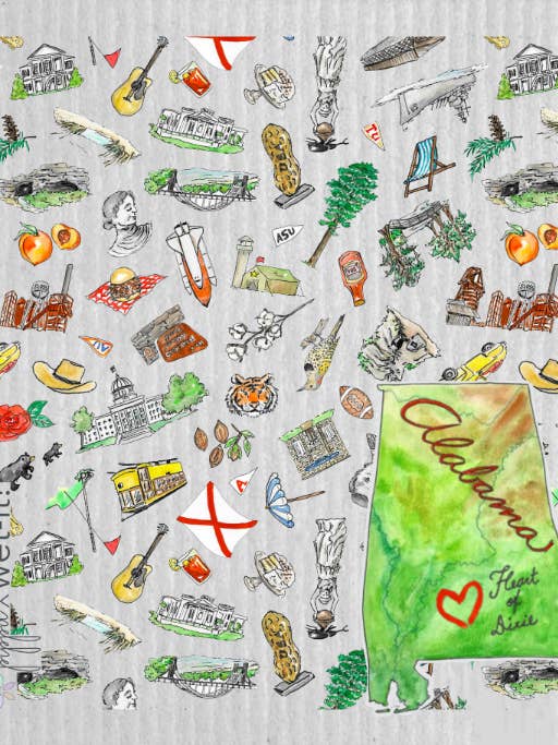 Alabama Wet-it Swedish Dishcloth for wholesale by Wet-it!