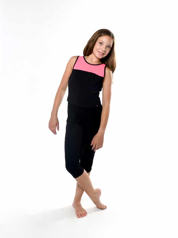 Top de malha elástica para jovens, rosa quente por atacado de Sugar And Bruno