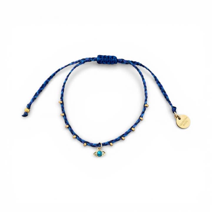 Evil Eye Blue String Bracelet for wholesale by Georgina Nicol