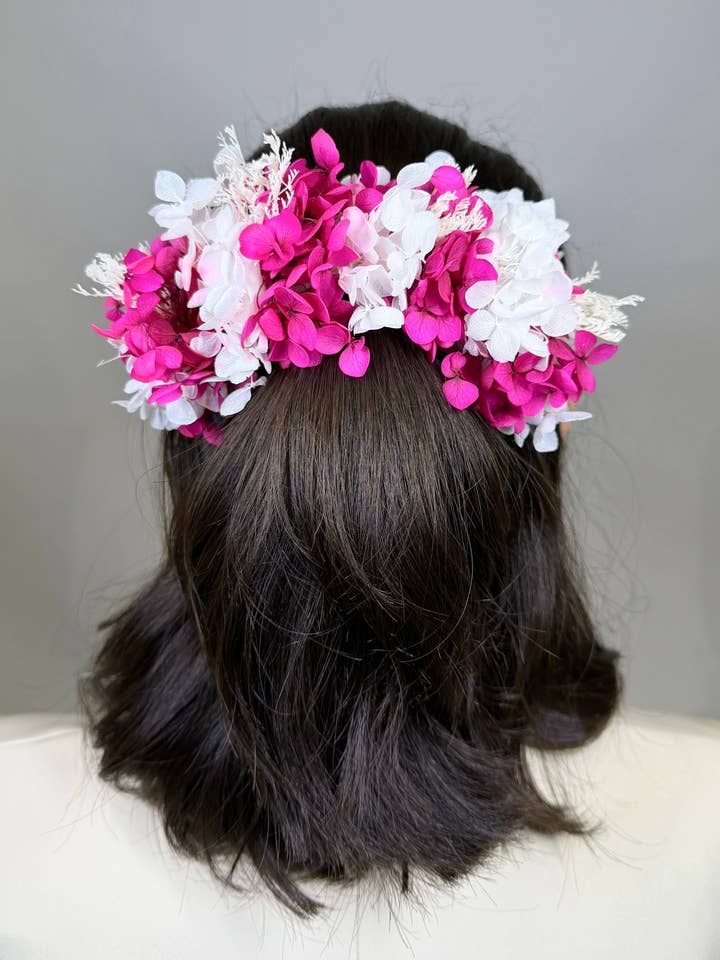 Large natural flower headpiece for wholesale by Invitadissimas