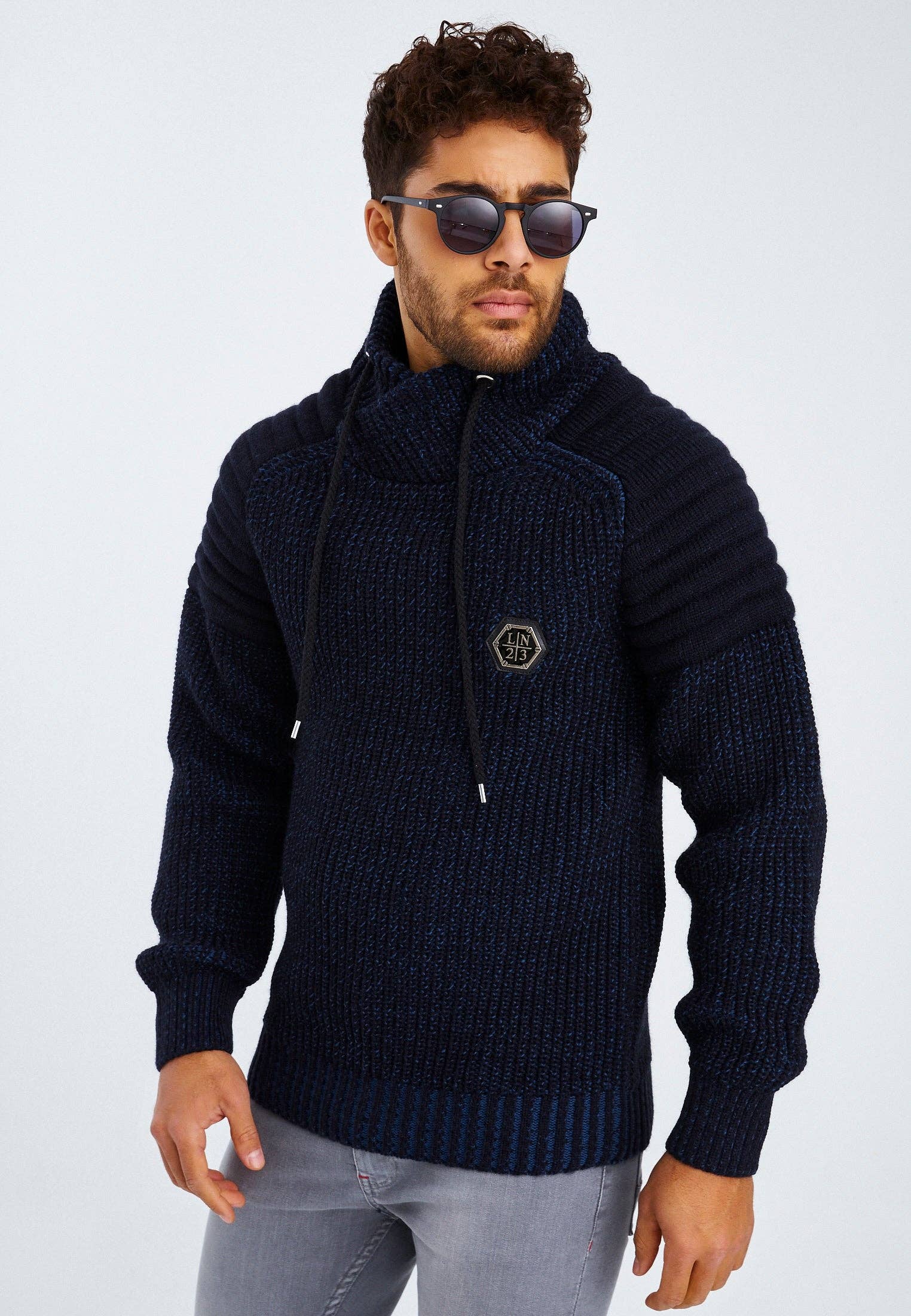 Leif Nelson GmbH - Wholesale Knit Sweater - Men's - Men's Knit Sweater Chunky Knit Shawl Collar LN-52355