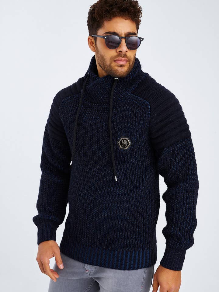 Leif Nelson GmbH - Wholesale Knit Sweater - Men's - Men's Knit Sweater Chunky Knit Shawl Collar LN-52355