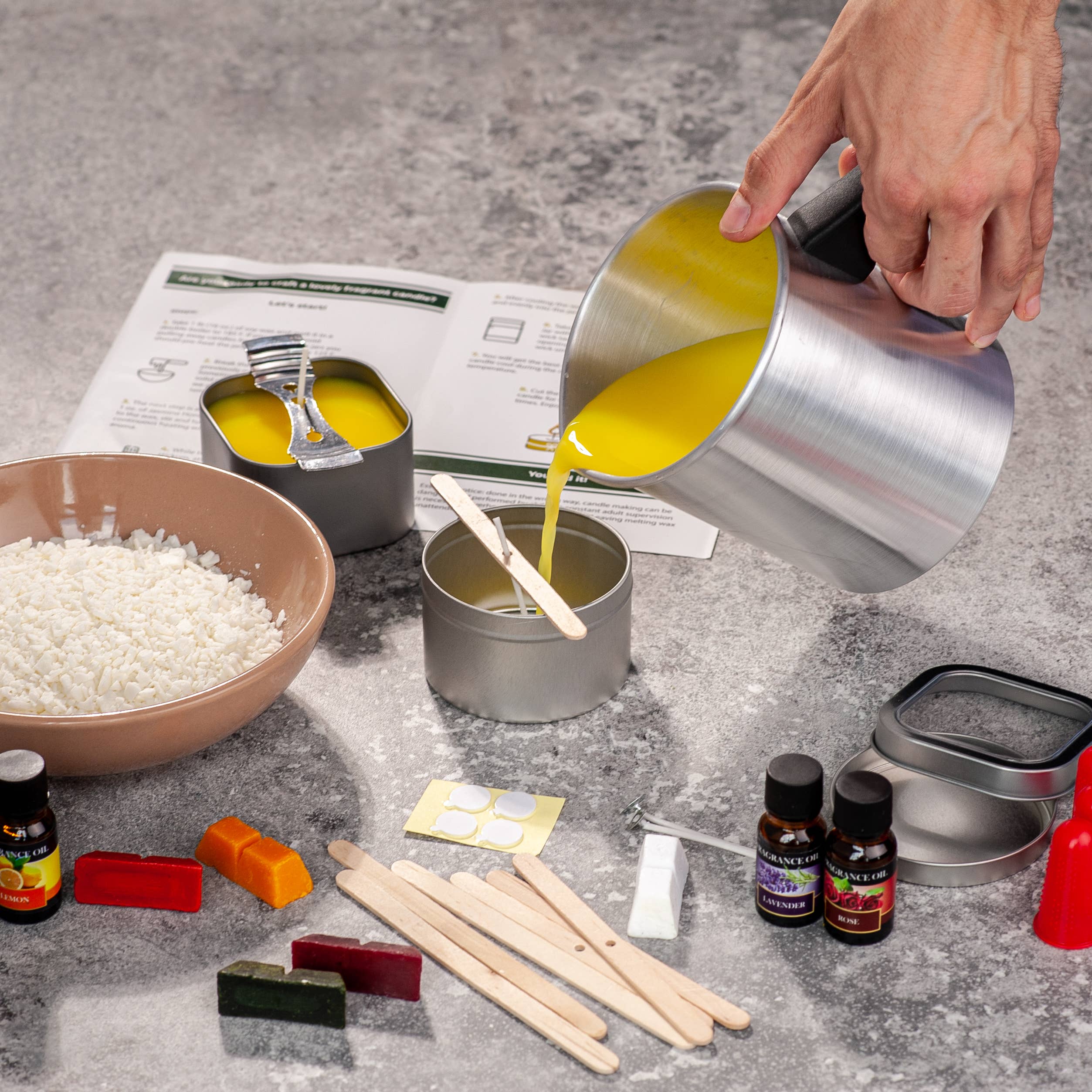 Lelaffet - Vente Kit de bricolage - Kit de fabrication de bougies en cire de soja pour débutants4