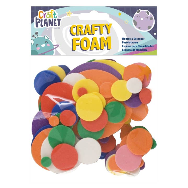 West Design Products UK – wholesale Craft supplies – Craft Planet Crafty Foam Shapes, Circles 75 Pieces