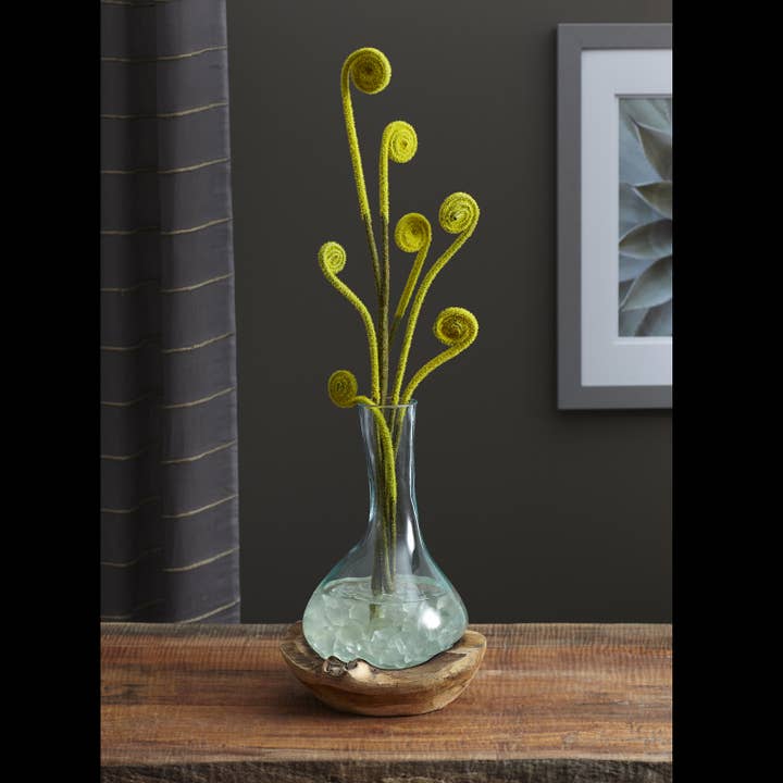 Cohasset Gifts - Wholesale Decanter - Molten Glass Decanter With Round Teak Base-Approx 12" Tall4