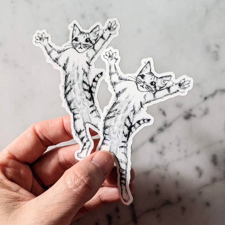 Madeleine Sywulak US - Wholesale Sticker - Jumping Kitten Sticker