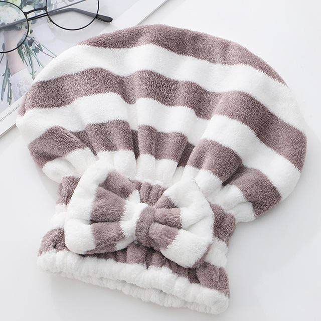 VIGOR - Wholesale Shower cap - Microfiber Shower Drying Bow-knot Shower Cap Hair Turban hair Wrap Bath Cap4