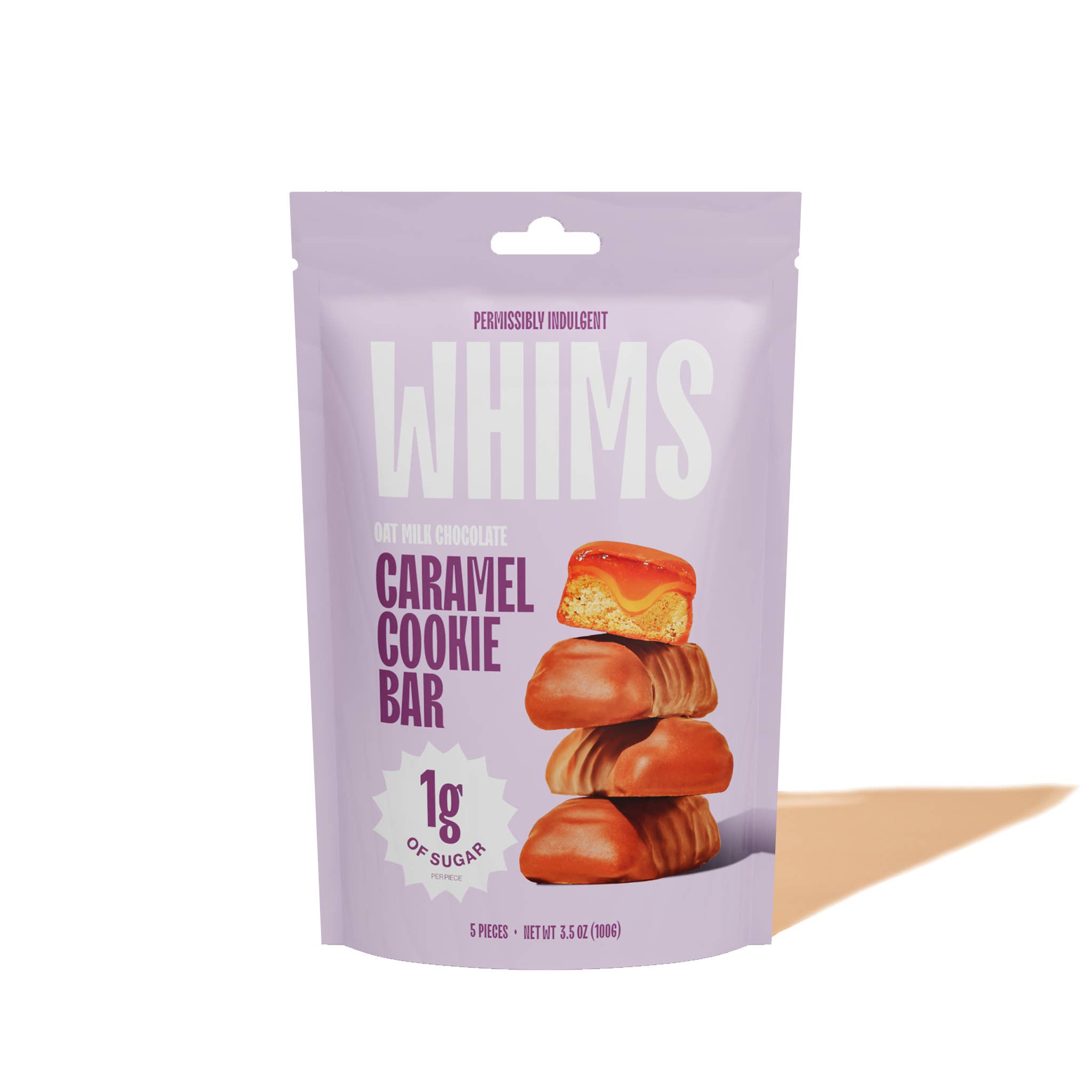 Whims Delights Inc. - Wholesale Chocolate Covered Sweets - Oat Milk Chocolate Caramel Cookie Bar - Pouch