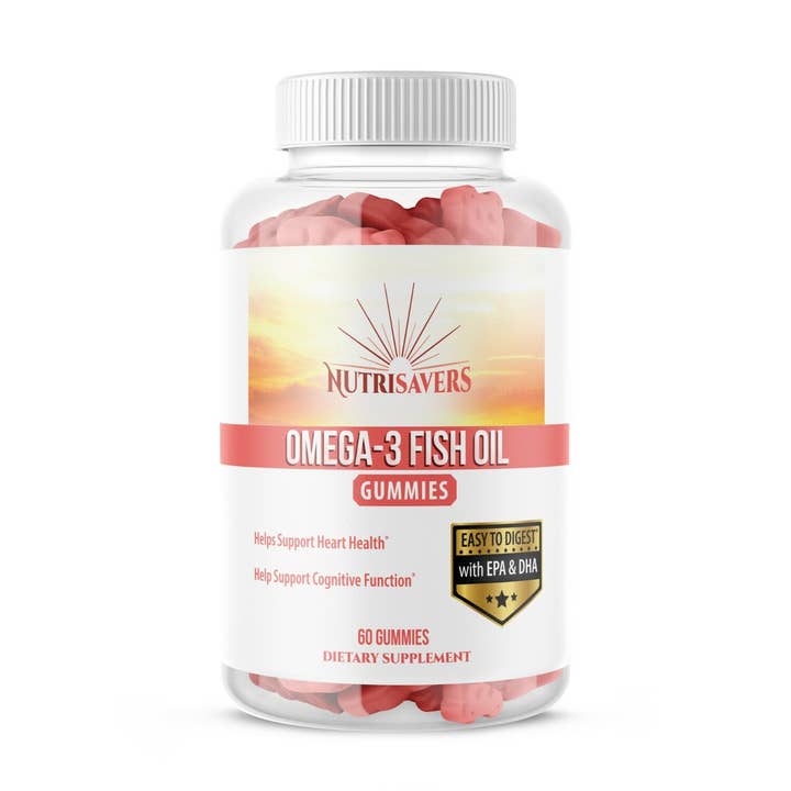 NUTRISAVERS OMEGA 3 DHA EPA FISH OIL GUMMIES for wholesale by California Essentials