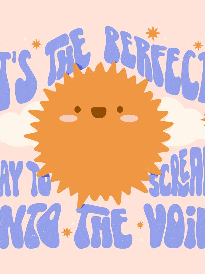 Screaming Into the Void 8x8 Print for wholesale by Jollie Ollie Designs