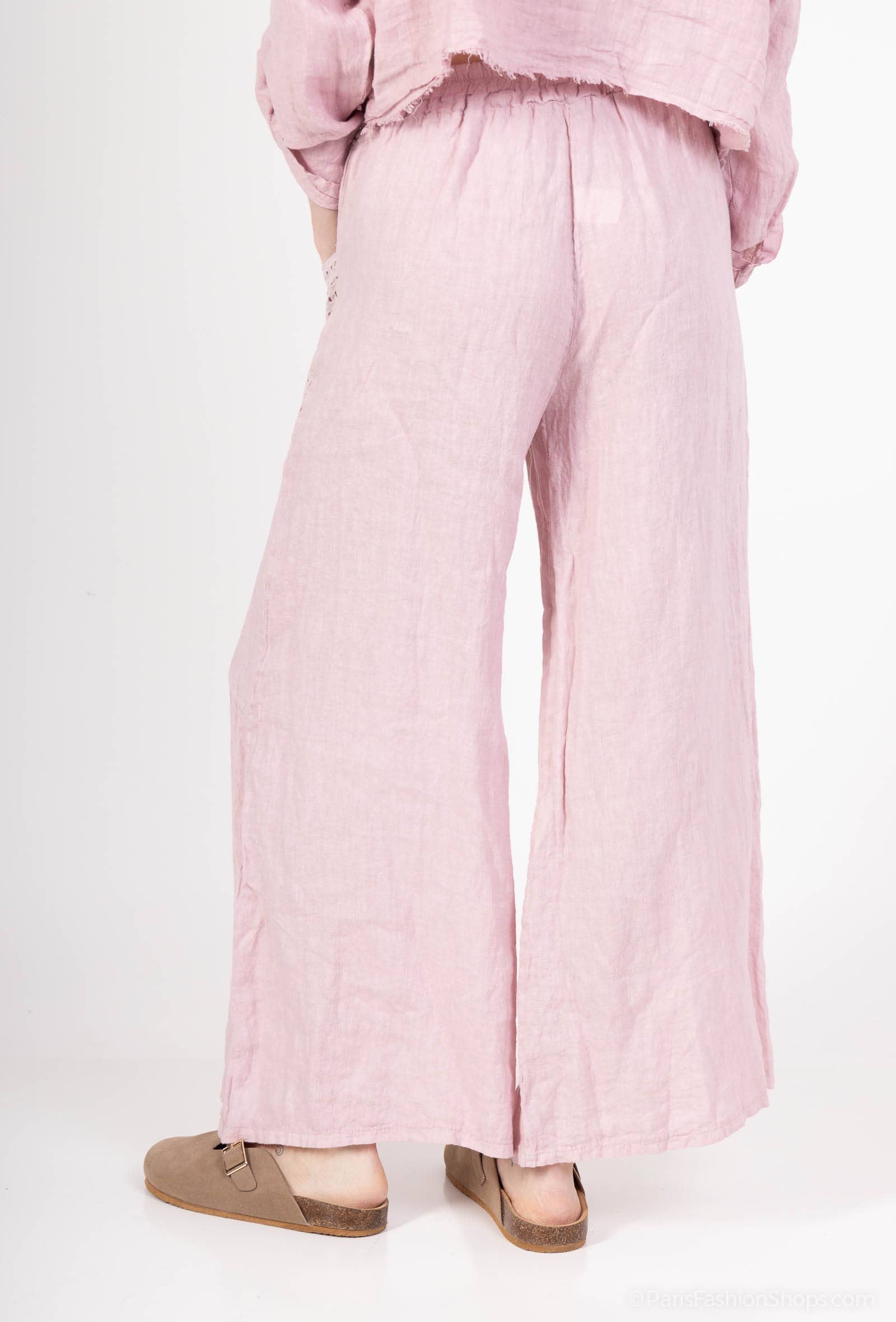 Shyloh - Wholesale Pants - Women's - Linen Trousers with Openwork Pockets 2058037