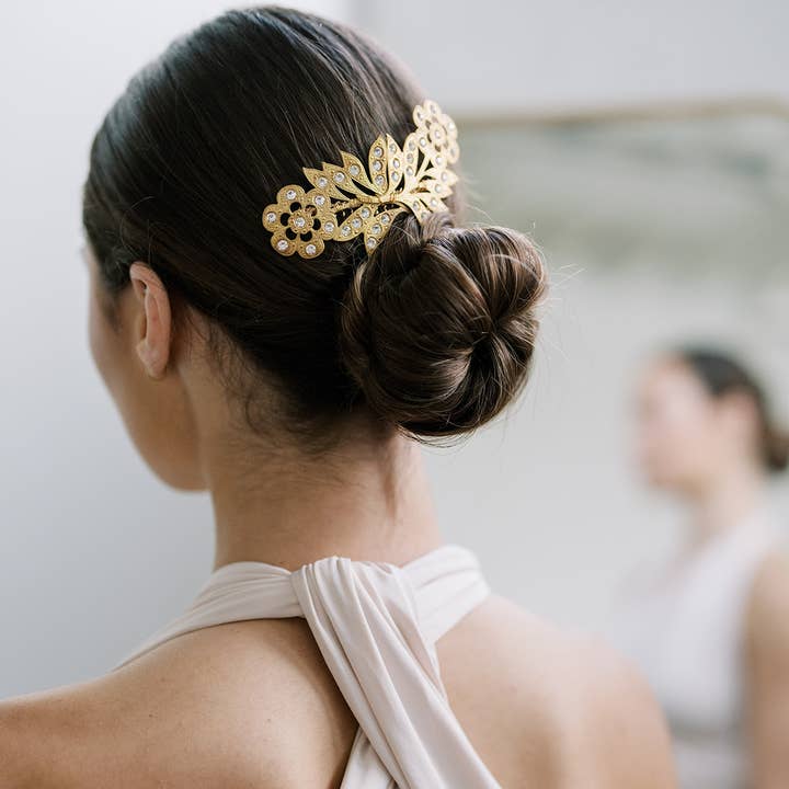 Sparkling Flower Comb, Swarovski, Hairpiece, Bridal, Clip for wholesale by Acute Designs