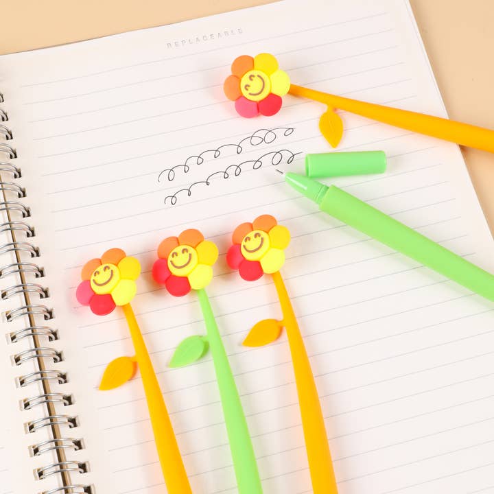 BCmini - Wholesale Pen - 22702 Happy Flower Wiggle Gel Pen-4812