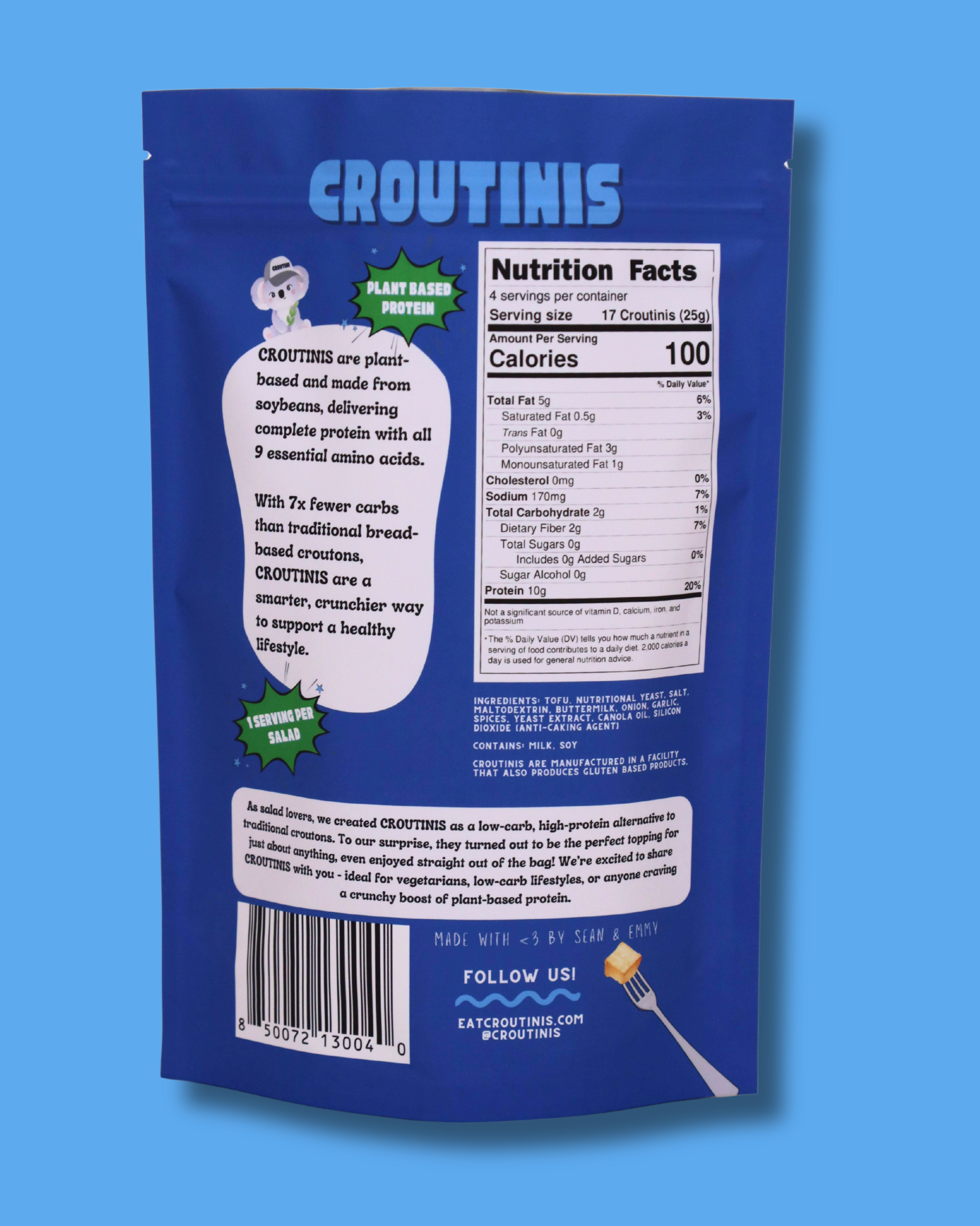 Croutinis - Wholesale Puffed Snack - Ranch Crouton - High Protein, Low Carb & Gluten Free, Pantry Size 5oz Bags2