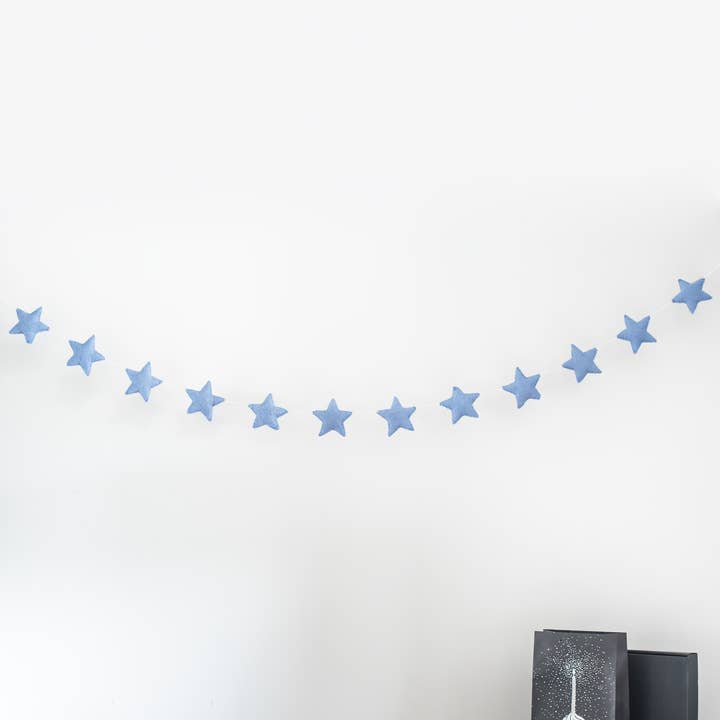 Nivas – wholesale Bunting/Krans – (Serenity Blue) Stjärngirlang - Hanukkah Dekor - Babyshower1