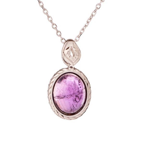 OPALOOK France - Vendita all'ingrosso Collana con ciondolo/pendaglio - Ciondolo in ametista viola, argento 925, 1,2+0,6 cm