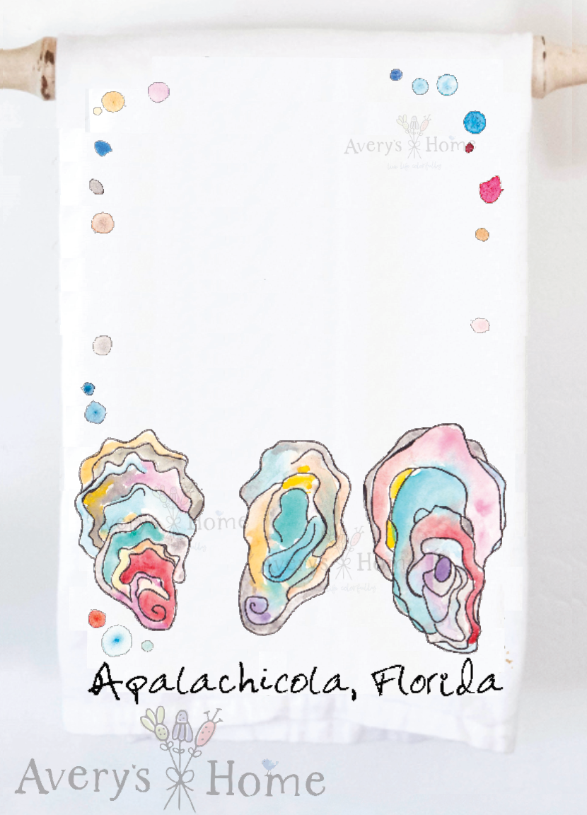 Avery's Home - Vente Torchons - Torchon Personnalisable Souvenir Océan Coquilles d'Huître2