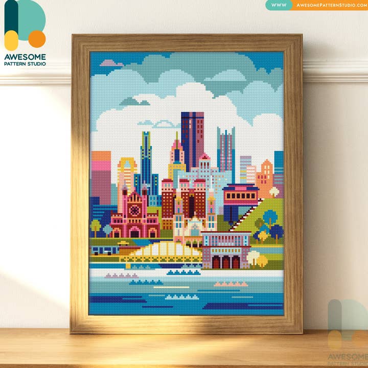 DS091-120x162 Pittsburgh USA, kit de peinture au diamant pour la vente par Awesome Pattern Studio