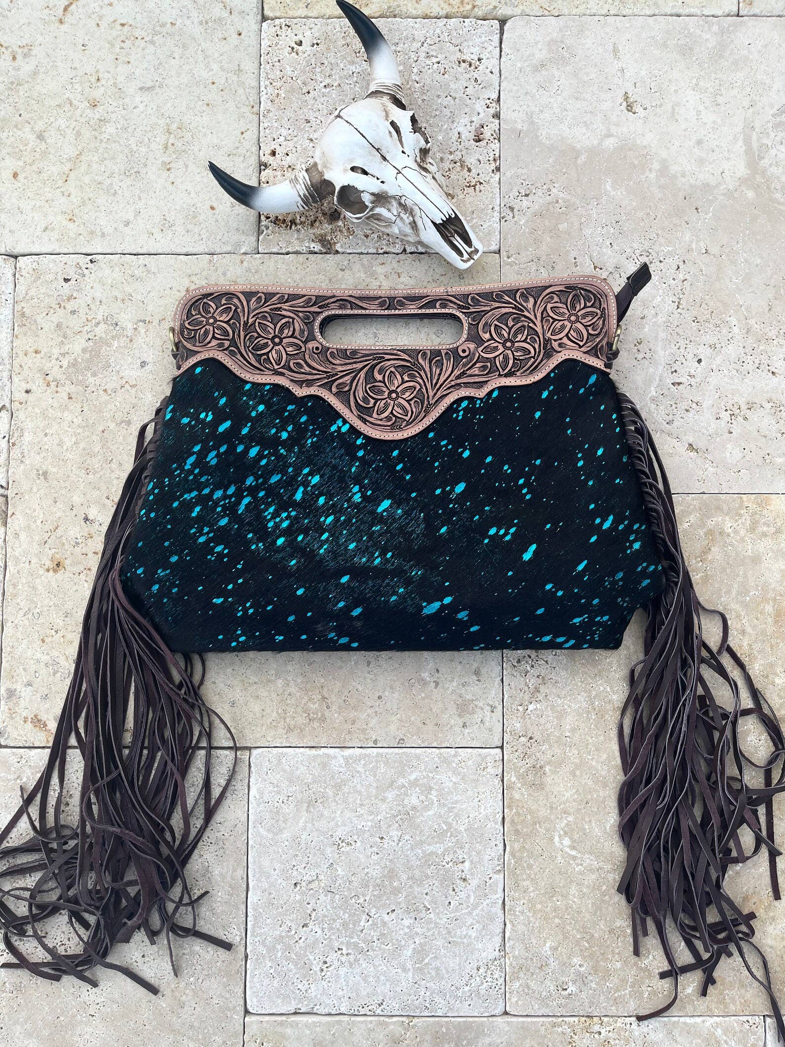 Boho Ranch Shop - Wholesale Crossbody Bag - Women's - The Maggie - Hand Tooled Leather Cowhide Crossbody Purse Bag1