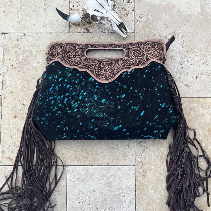 Boho Ranch Shop - Wholesale Crossbody Bag - Women's - The Maggie - Hand Tooled Leather Cowhide Crossbody Purse Bag1