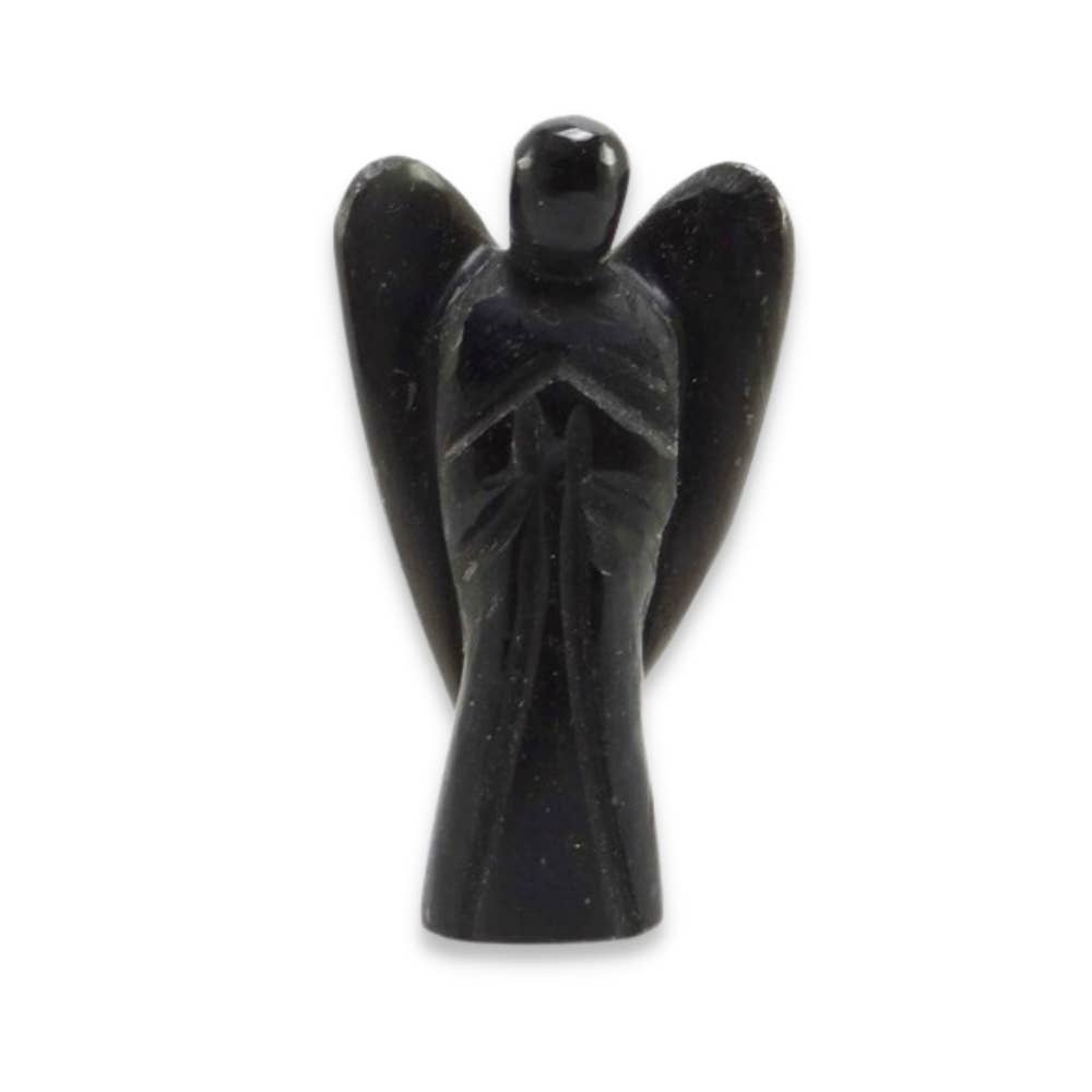 KARMA YOGA SHOP - Wholesale Decoratief beeldje - Zwarte obsidiaanengel