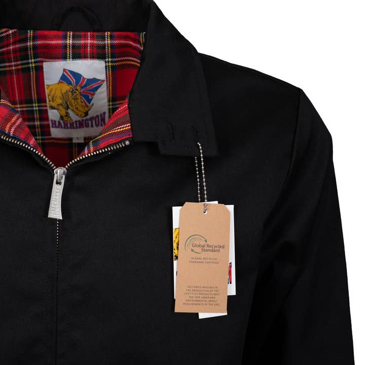 NEGRO Chaqueta reciclada negra Harrington® de venta al por mayor en Faire