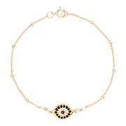 Ofina Jewelry - Wholesale Charm/Dangle Bracelet - CZ Black Evil Eye Bracelet0