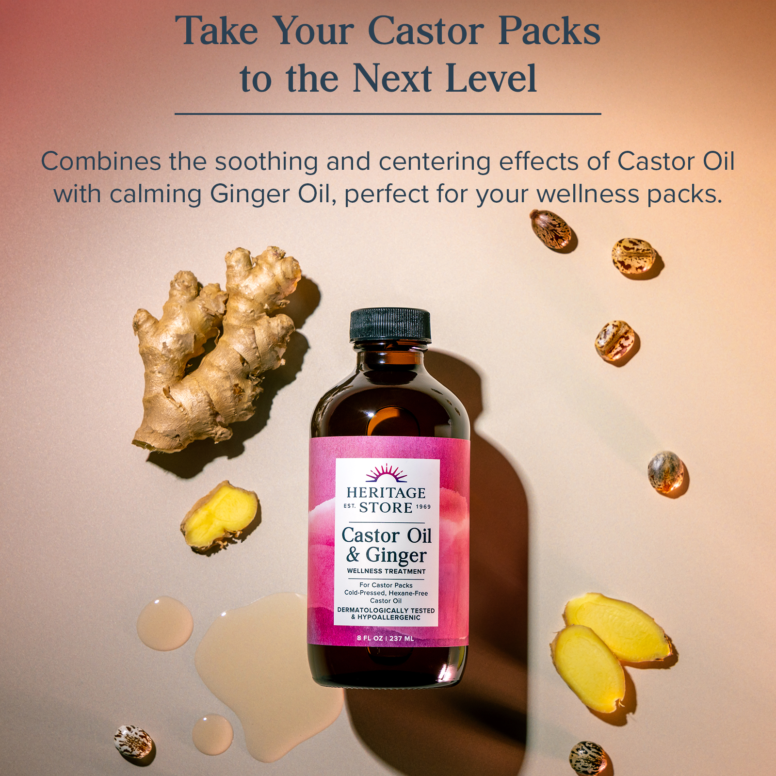 Heritage Store - Wholesale Bath/Body Oil - Castor Oil & Ginger 8 oz2