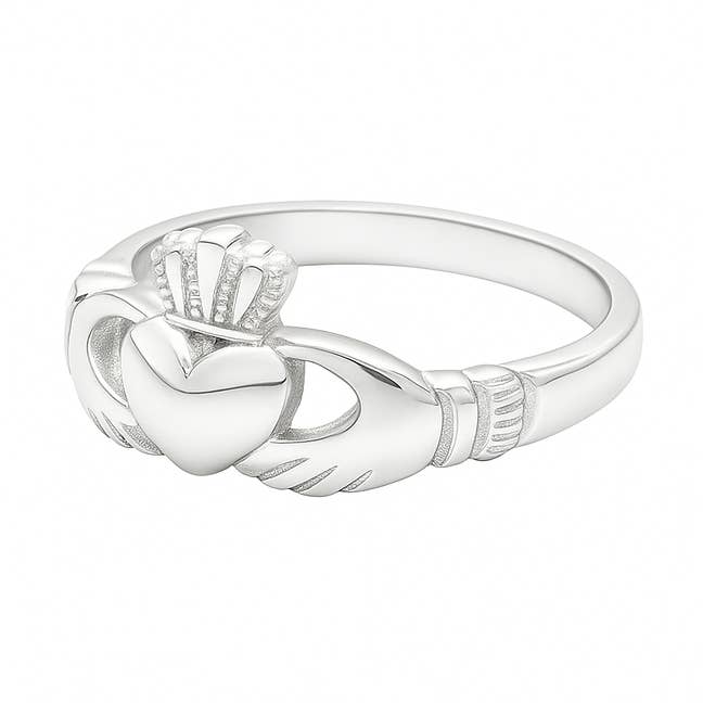 Bague Claddagh Argent Rhodié 925 pour la vente par TALISMAN JEWELLERY (D&Fidanverdi, S.L.)