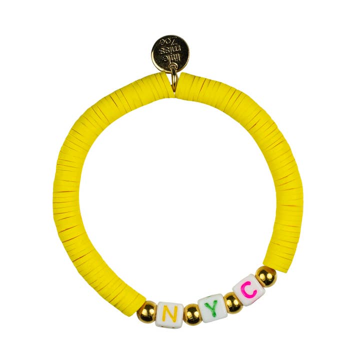 Little Miss Zoe - Wholesale Beaded Bracelet - Kids - Vinyl Record Word Kids Bracelet - Travel Collection