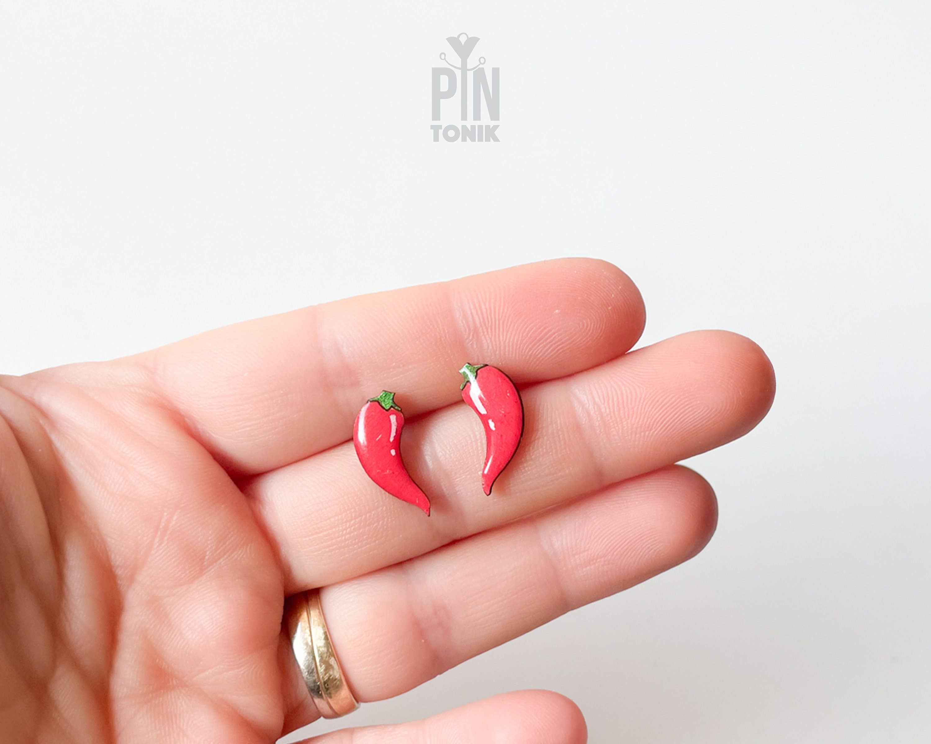 PinTonik - Vente Clous d'oreille - Boucles d'oreilles piment fort - Cadeau d'anniversaire amusant pour les 30 ans0